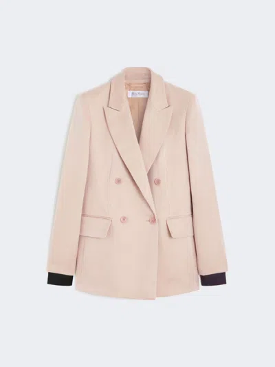 Max Mara Oversized Blazer In Organza And Linen Canvas In Brown