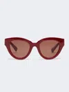 Max Mara Oversized Butterfly Sunglasses In Burgundy