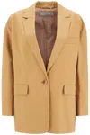 Max Mara Oversized Canvas Blazer In Beige
