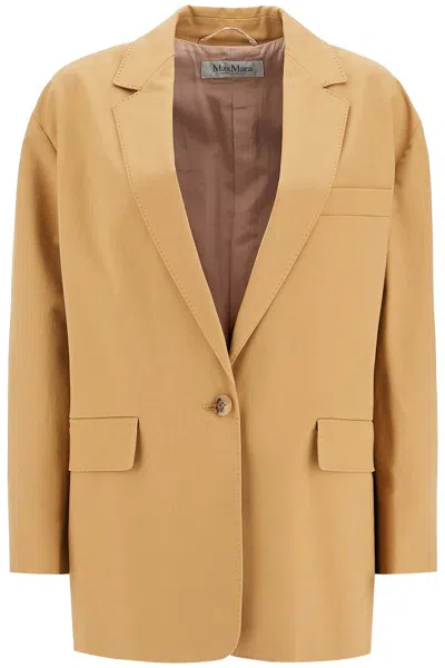 Max Mara Oversized Canvas Blazer In Beige