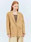 Max Mara Oversized Canvas Blazer In Beige