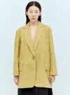 Max Mara Oversized Canvas Blazer In Yellow