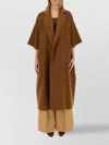 Max Mara Oversized Cape Coat Short Sleeves In Brown