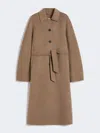 Max Mara Centro Belted Cashmere Coat In Brown