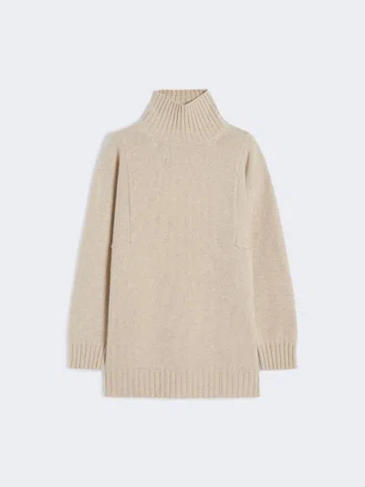Max Mara Oversized Cashmere Turtleneck In Brown
