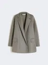 Max Mara Oversized Coat In Jersey Mesh In Gray