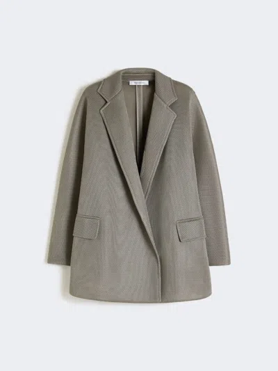 Max Mara Oversized Coat In Jersey Mesh In Gray