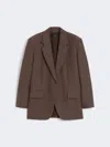 Max Mara Oversized Cotton-blend Blazer In Brown