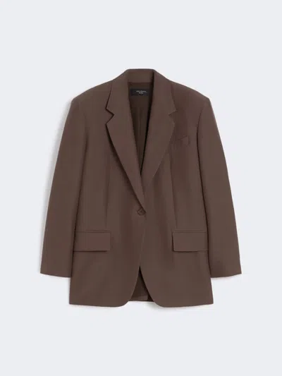 Max Mara Oversized Cotton-blend Blazer In Brown