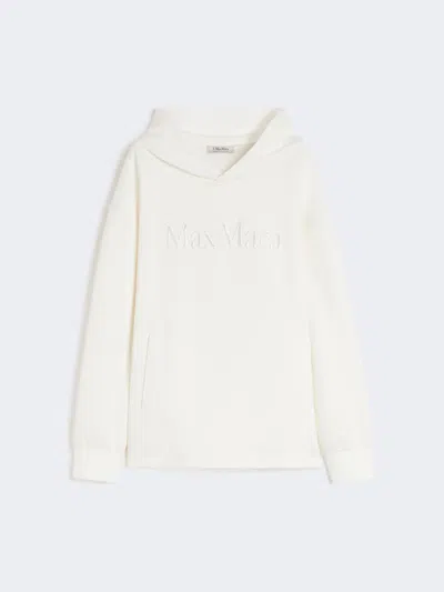 Max Mara Oversized Cotton Jersey Sweatshirt In White