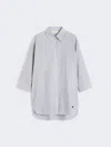Max Mara Oversized Cotton Oxford Shirt In Gray