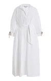 Max Mara Oversized Cotton Poplin Dress In White