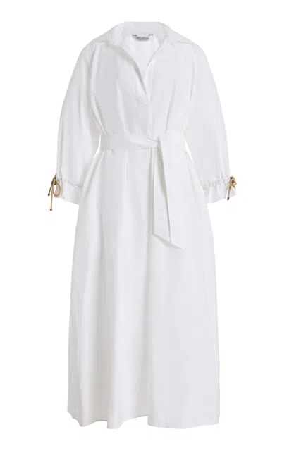 Max Mara Oversized Cotton Poplin Dress In White
