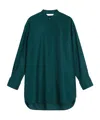 Max Mara Cotton Satin Oversized Shirt In Green