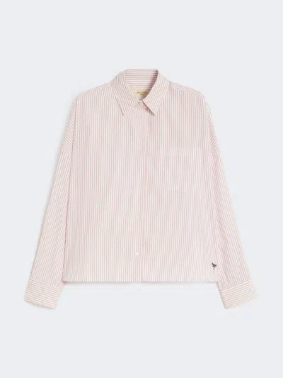 Max Mara Oversized Cotton Shirt In Pink