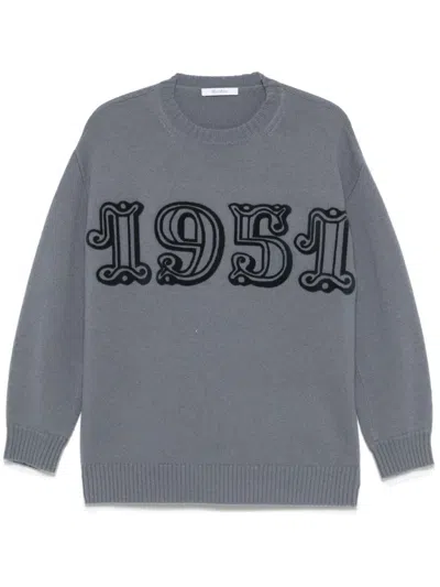 Max Mara Oversized Crewneck Sweater For Women In Gray
