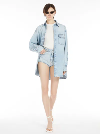 Max Mara Oversized Denim Blouse In Midnightblue