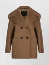 Max Mara Mario Double Breasted Cashmere Coat In Brown