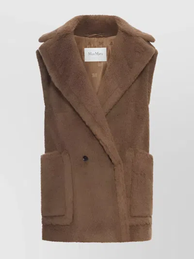 MAX MARA OVERSIZED DOUBLE-BREASTED TEDDY VEST COAT