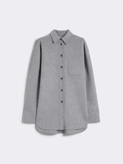 Max Mara Oversized Double Cloth Shirt In Gray