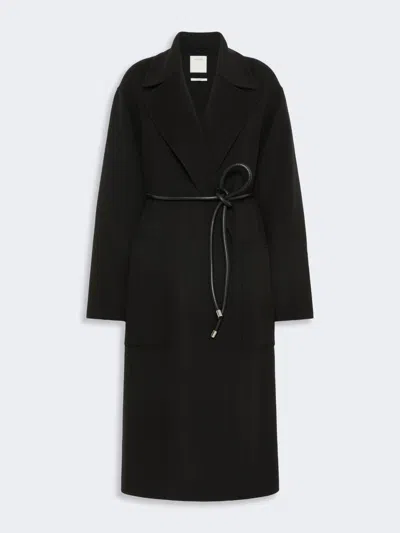 Max Mara Oversized Double Wool Coat In Black