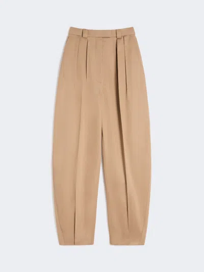 Max Mara Oversized Gabardine Trousers In Brown