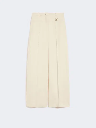 Max Mara Oversized Gabardine Trousers In Neutral