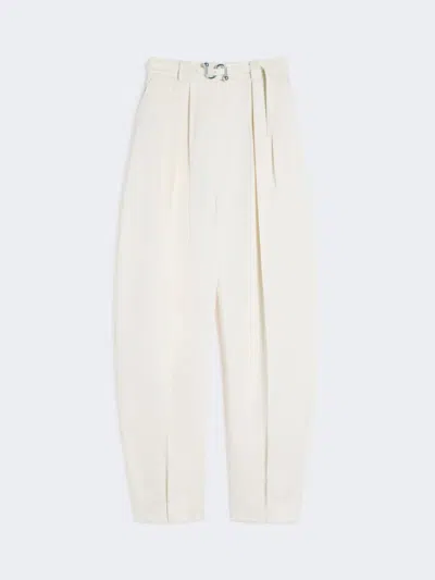 Max Mara Oversized Gabardine Trousers In White