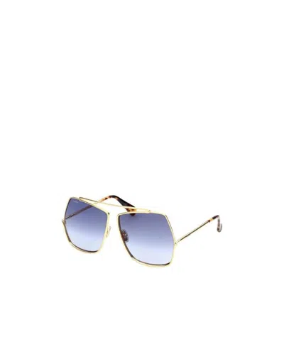 Max Mara Oversized Geometric-frame Aviator Sunglasses In Blue