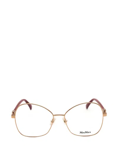 Max Mara Oversized Geometric-frame Glasses In Gold