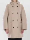 Max Mara Oversized Hooded Coat Patch Pockets In Neutral