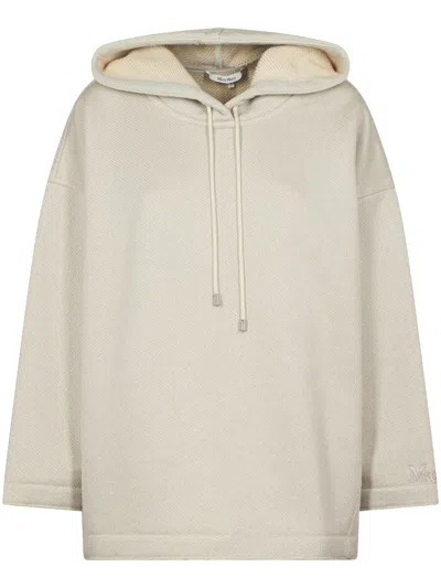 Max Mara Oversized Hooded Sweater In White