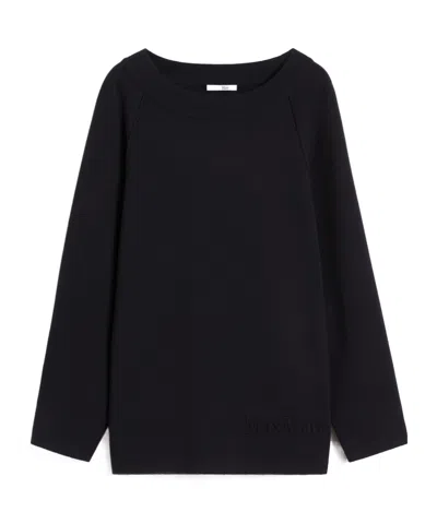 Max Mara Oversized Jumper In Wool And Viscose Yarn In Black