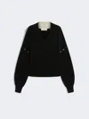 Max Mara Oversized Jumper With Detachable Sleeves In Black