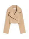 Max Mara Oversized-lapel Cropped Jacket In Neutral