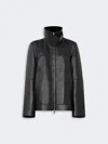 Max Mara Oversized Leather Heavy Jacket In Black