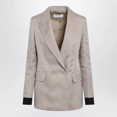 Max Mara Oversized Linen And Organza Blazer In Pink In Neutral