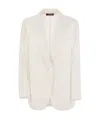 Max Mara Oversized Linen Canvas Jacket In White