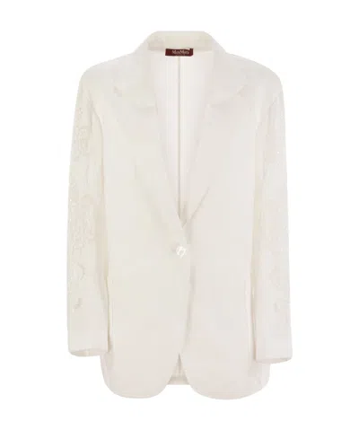 MAX MARA OVERSIZED LINEN CANVAS JACKET