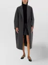 Max Mara Oversized Long Coat Notched Lapels In Blue