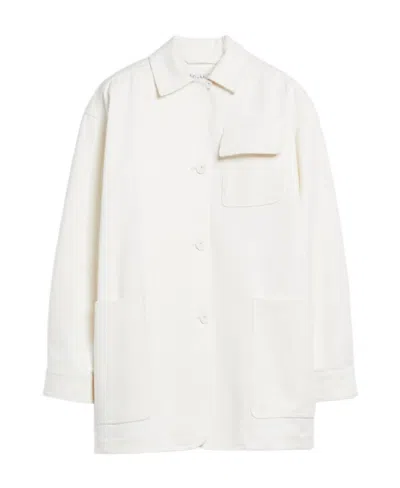 Max Mara Oversized Long-sleeve Cotton Shirt In White