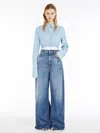 Max Mara Oversized Low-rise 5-pocket Trousers In Navy