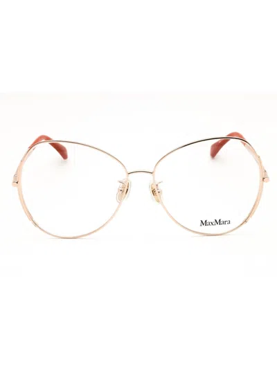 Max Mara Oversized Metal Frame Eyeglasses For Women In Gold
