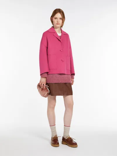 Max Mara Oversized Mohair And Lurex Sweater In Fuchsia