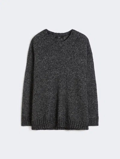 Max Mara Oversized Mohair And Lurex Sweater In Gray