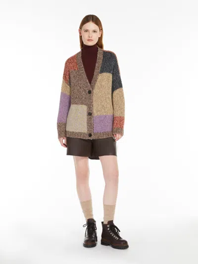 Max Mara Cardigan Camera In Misto Acrilico Multicolor  Donna In Violet
