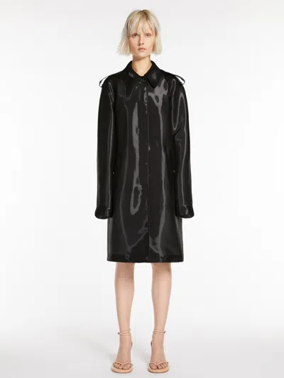 Max Mara Oversized Organza Overcoat In Black