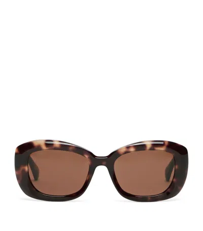 Max Mara Oversized Oval Sunglasses In Brown