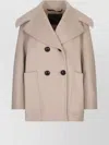 Max Mara Oversized Pea Coat With Braided Leather Buttons In Multi