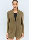 Max Mara Atlanta Houndstooth Wool-blend Blazer In Brown